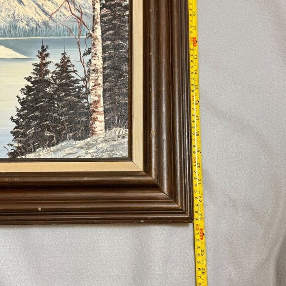 Vintage 1982 "Winter Mountain" Original Oil Painting by Hazel Steven 27" x 23" - Picture 14 of 16